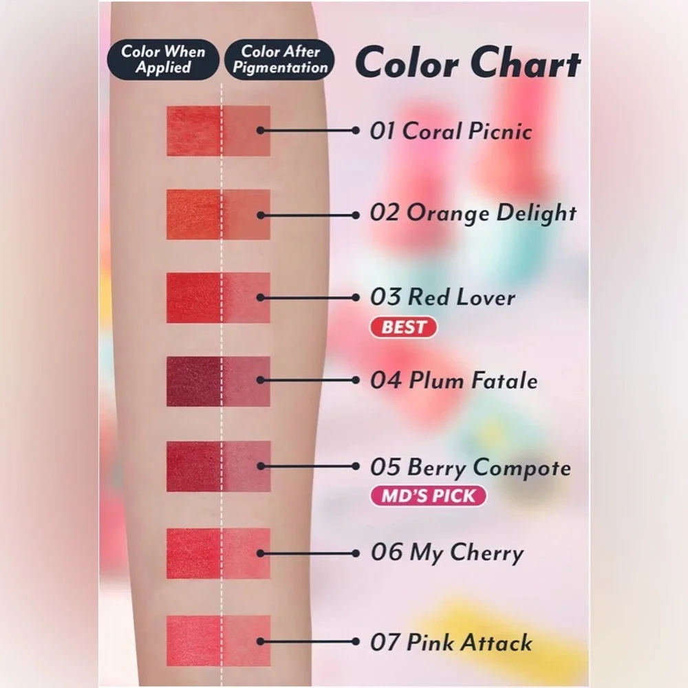 I'M MEME Color Key Ring Water Gel Lip Tint - 01 Coral Picnic